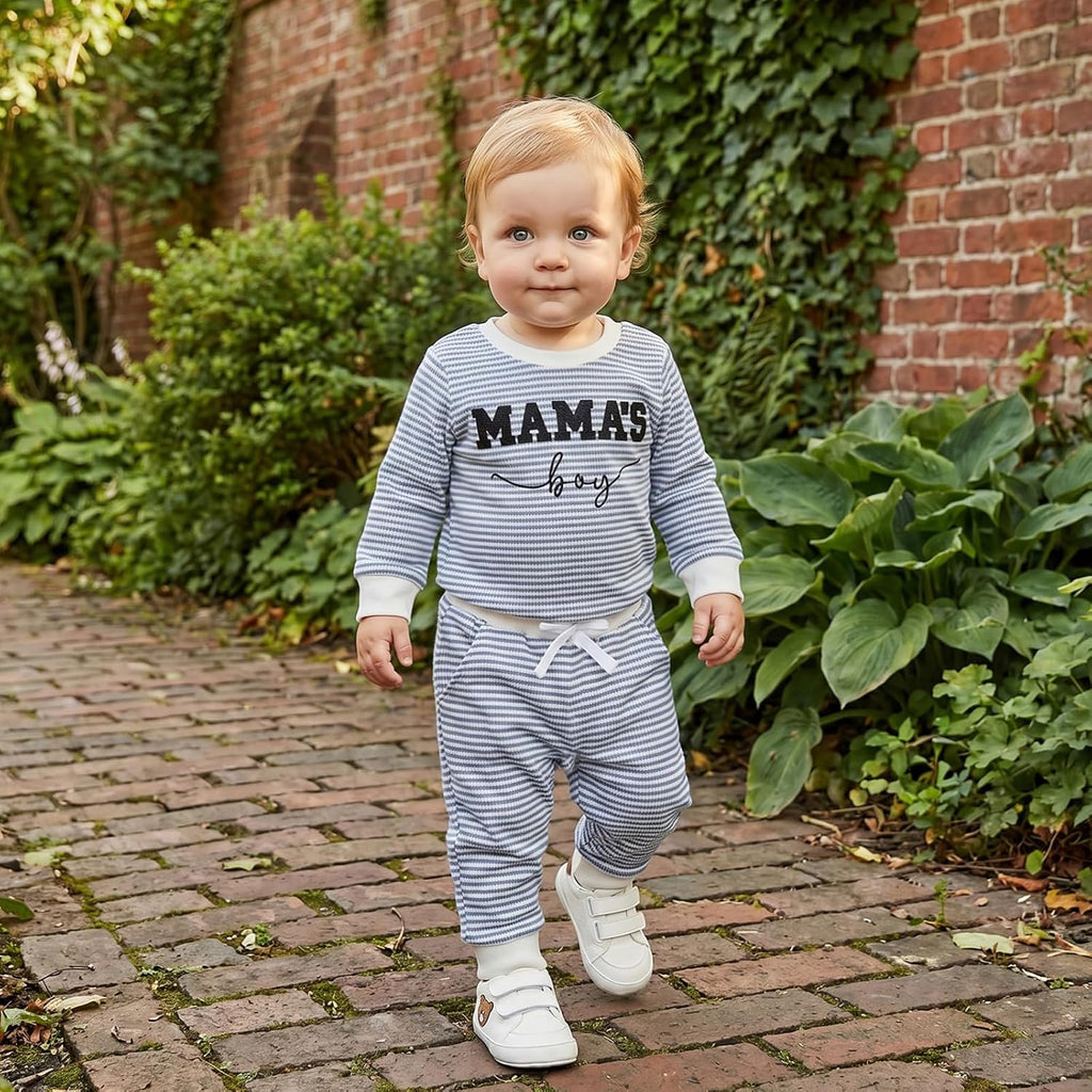 Newborn Baby Boy Fall Clothes Waffle 3 6 12 Winter Outfit