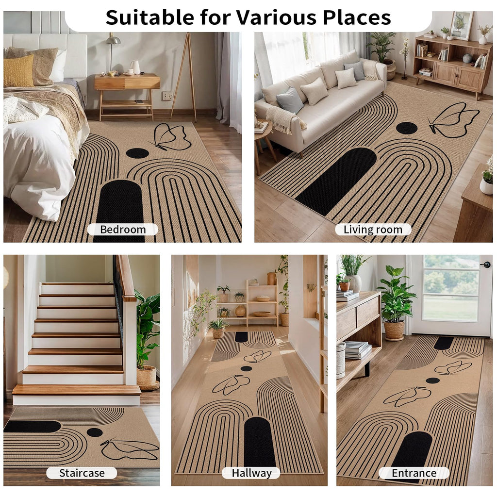 Easy Jute Rug 8x10, Washable Non-Slip Outdoor Rugs