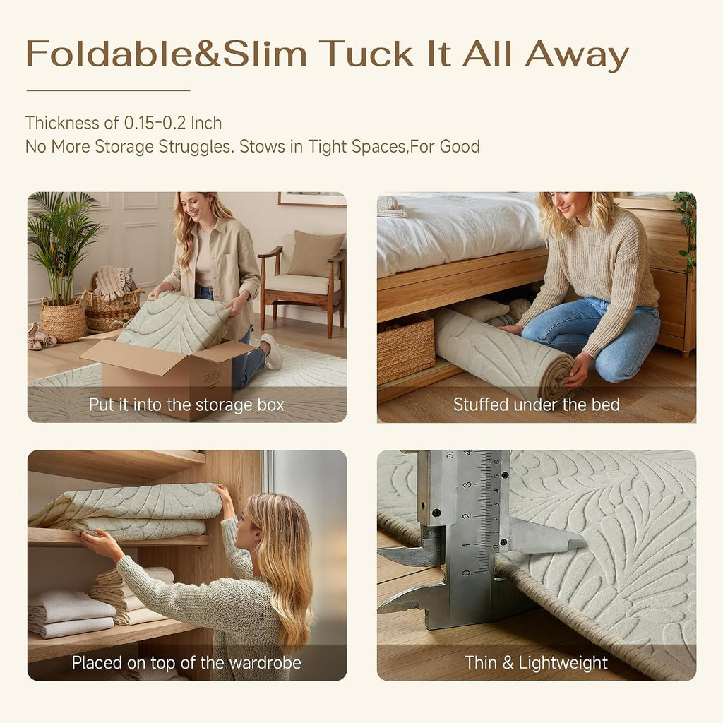 White Soft Shag Area Rug Non Slip