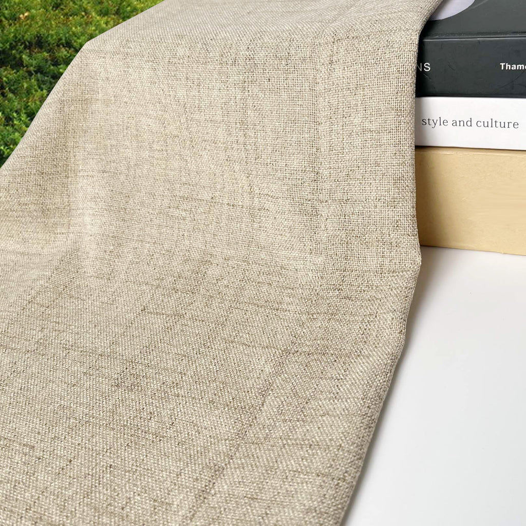Farmhouse Faux Linen Valance for Windows, 54x15 inch, Khaki Tan