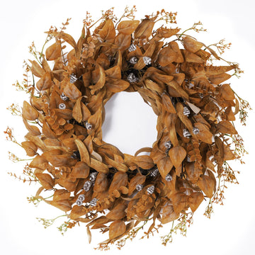 28 Inch Fall Wreath for Front Door, Artificial Eucalyptus Porch Decor