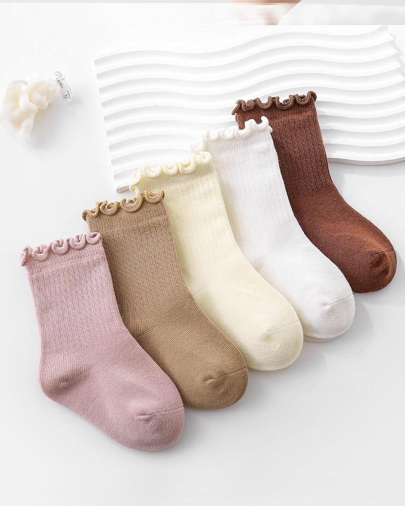 Toddler Ruffle Socks Cute Baby Gril Dress Socks Frilly Cotton Crew