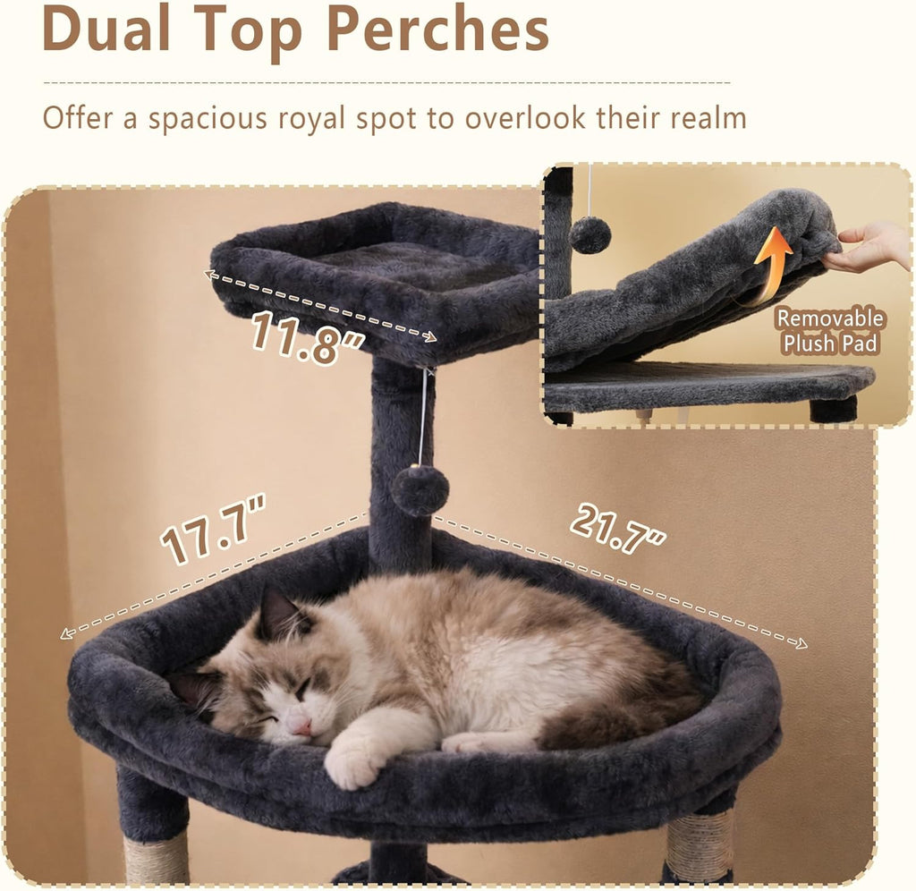 64.2" Heavy-Duty Cat Tree for Large Cats with Wide Base