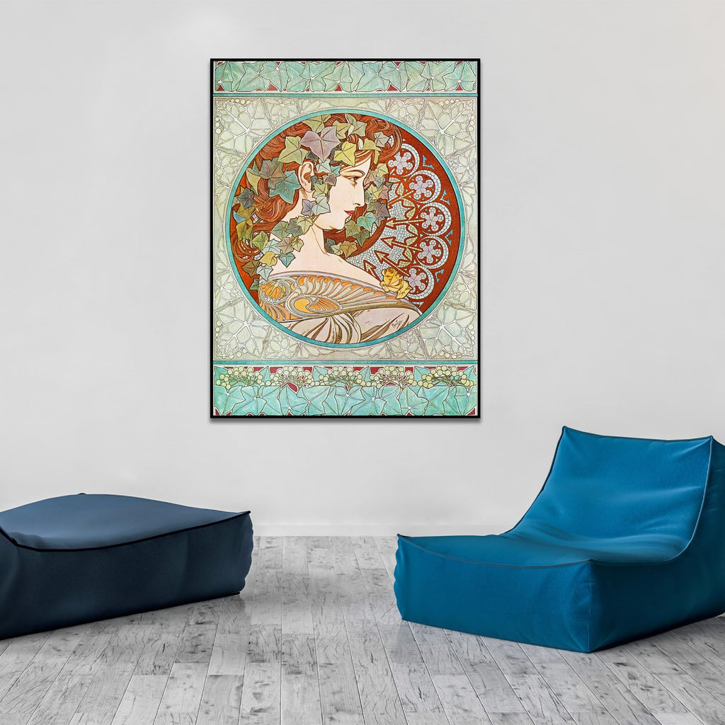 Alphonse Mucha Canvas Wall Art Laurel Poster Mucha Art Nouveau Painting Vintage Classical Poster Fine Art Oil