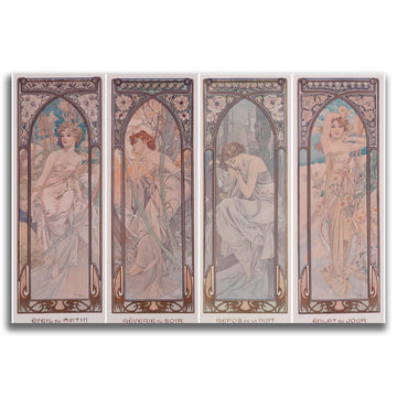 Alphonse Mucha Canvas Wall Art Daily Times Poster - Art Nouveau Decor Vintage Poster Modern Home Wall Decor Famous