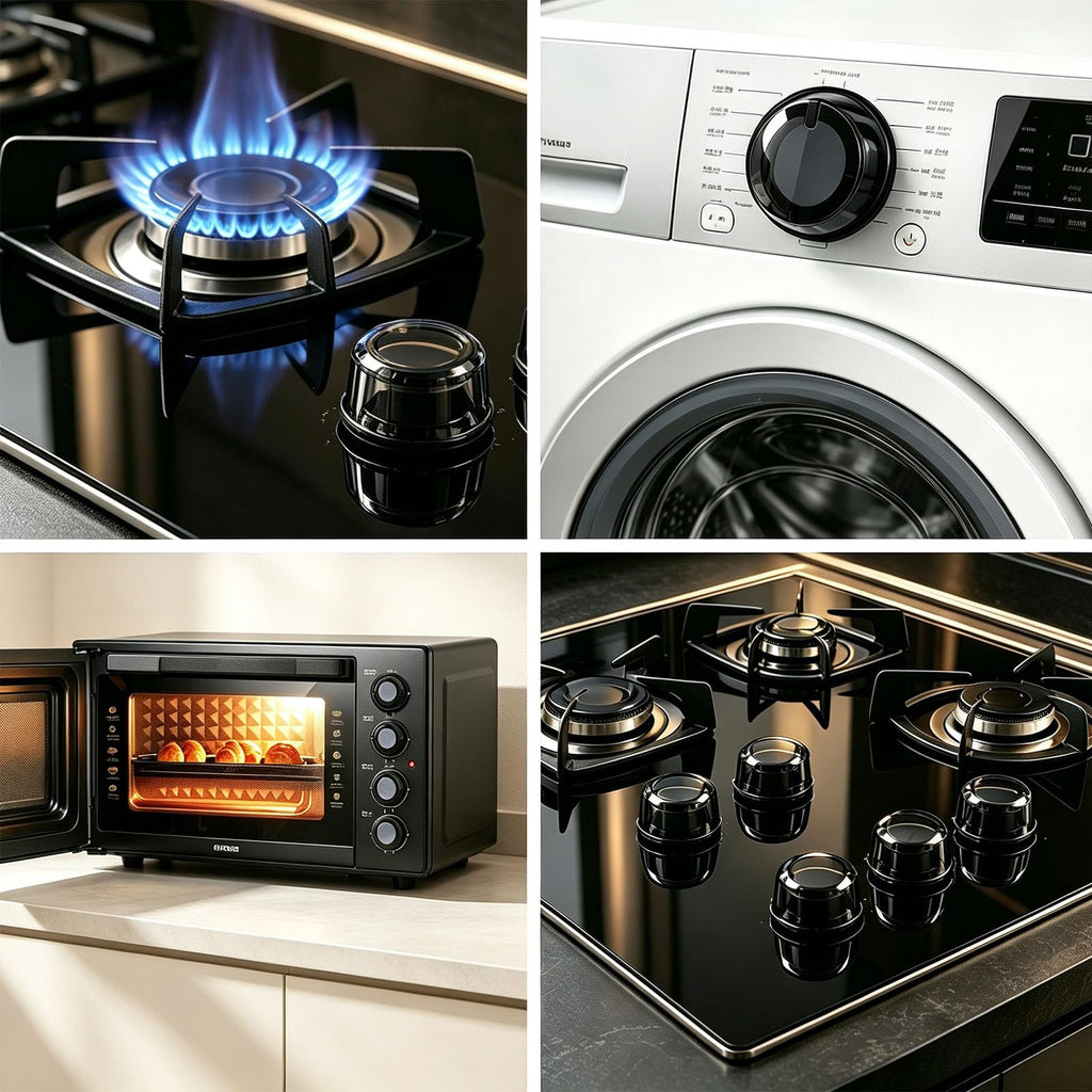 Stove Knob Safety Covers - 6 Pack Heat Resistant Gas Stove Knob Locks Childproof Oven Covers Applicable Pet and Child