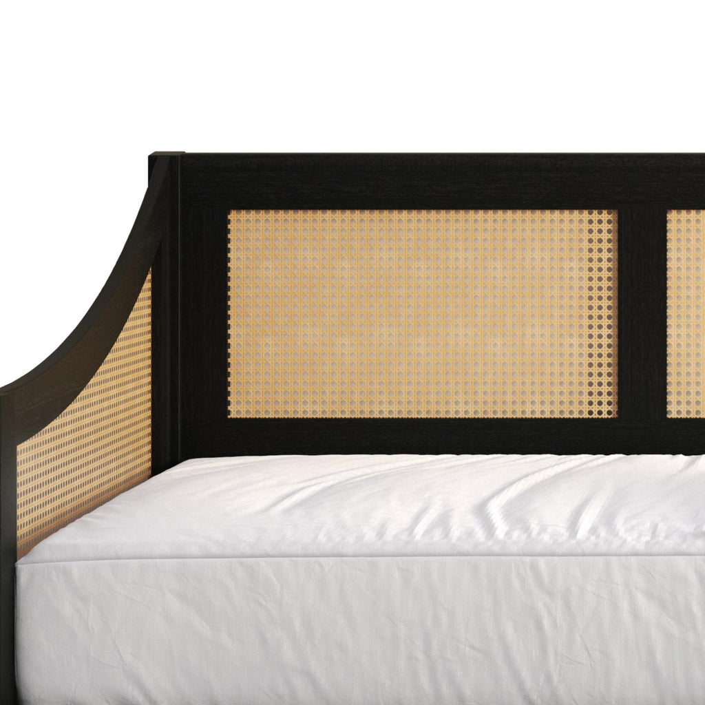 Elko Twin Wood and Rattan Daybed, Black