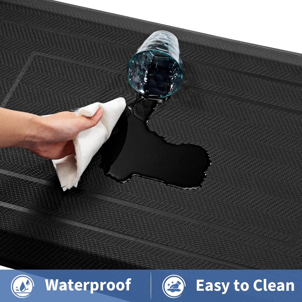 9/10"" Extra Thick Cushioned Anti Fatigue Kitchen Mat, Waterproof High Density Foam Standing Desk Mat, Non-Slip