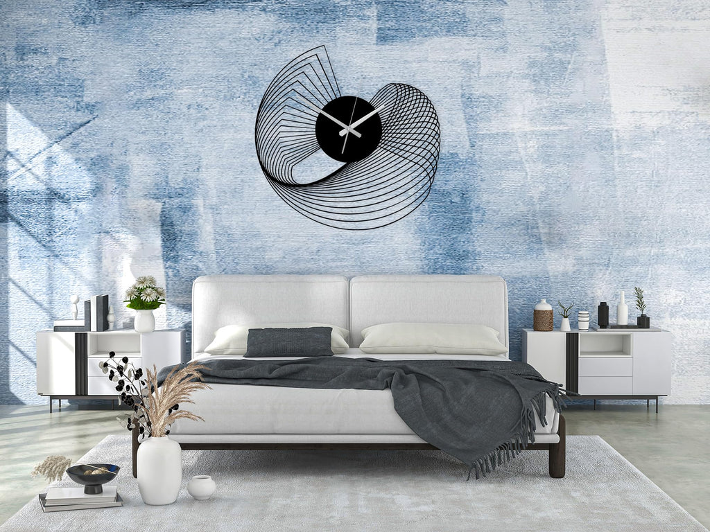 Abstract Large Metal Wall Clock - Modern Kinetic Sculpture Wall Art | Unique Geometric Silent Clock & Contemporary