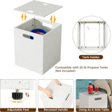 50-Inch Outdoor Propane Fire Pit Table w Tank Table, CSA Certified, Rectangular Patio Fire Pit w Glass Rocks, Wind Guard and Cover, 58000 BTU 2 in 1 - Image 6