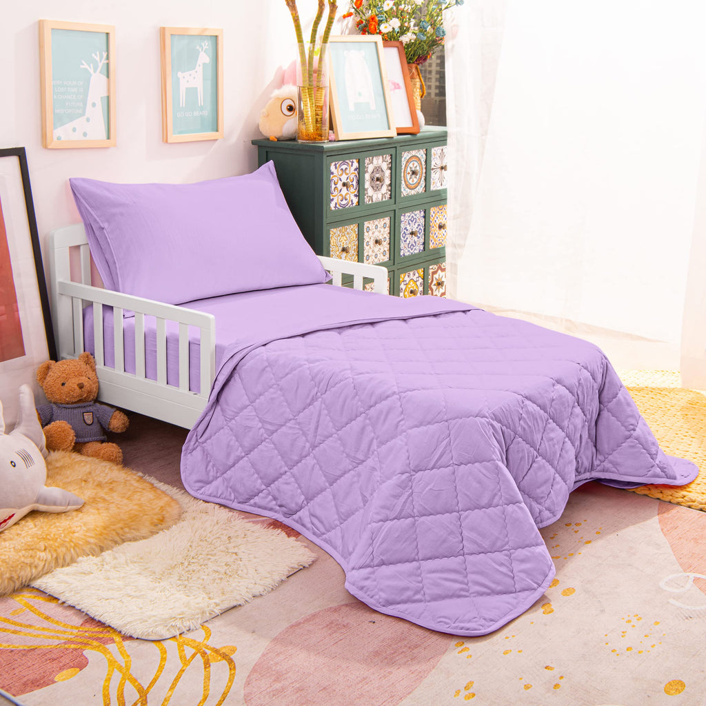 Toddler Microfiber Bedding Set, 4 Piece, Lavender