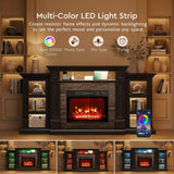 72" LED Fireplace TV Stand with Outlet, Electric Fireplace with Mantel for TVs Up to 80 Inch