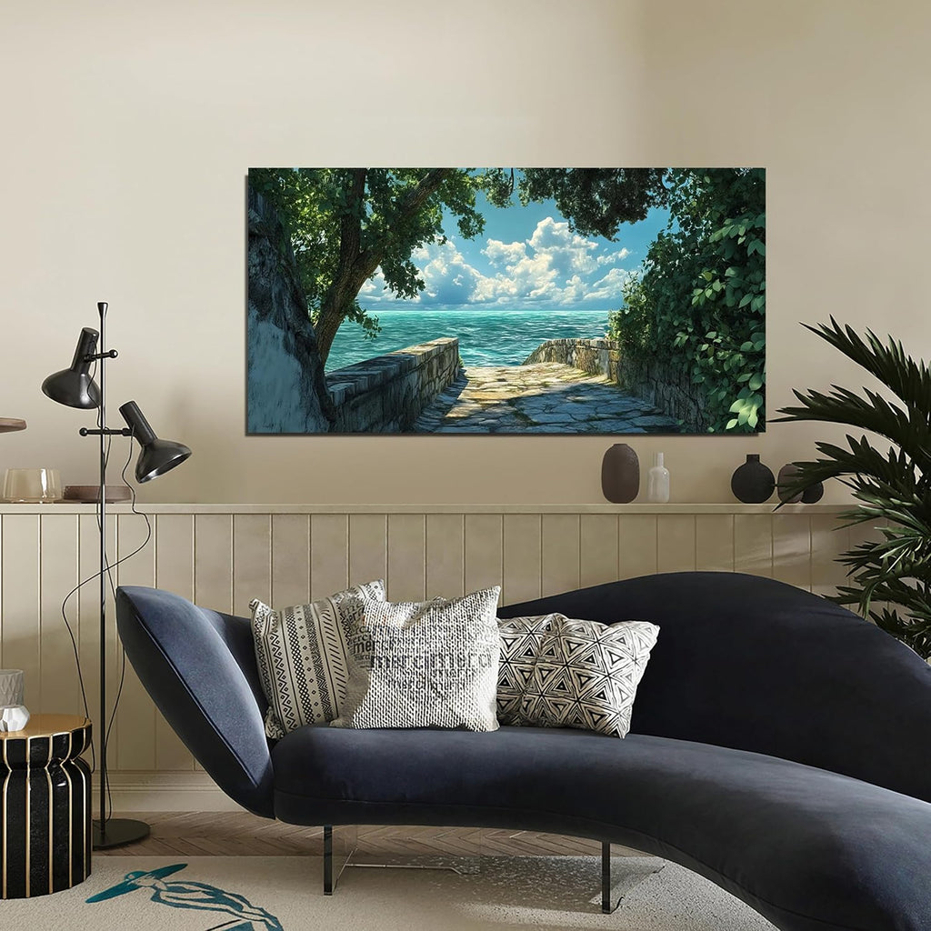 Canvas Wall Art Decor Coastal Wall Art Pictures Canvas Art Wall Decor Landscape Natural Wall Art Prints Green Blue