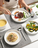 Porcelain Dinnerware Sets for 4, 12 Pieces Ceramic Plates and Bowls Set