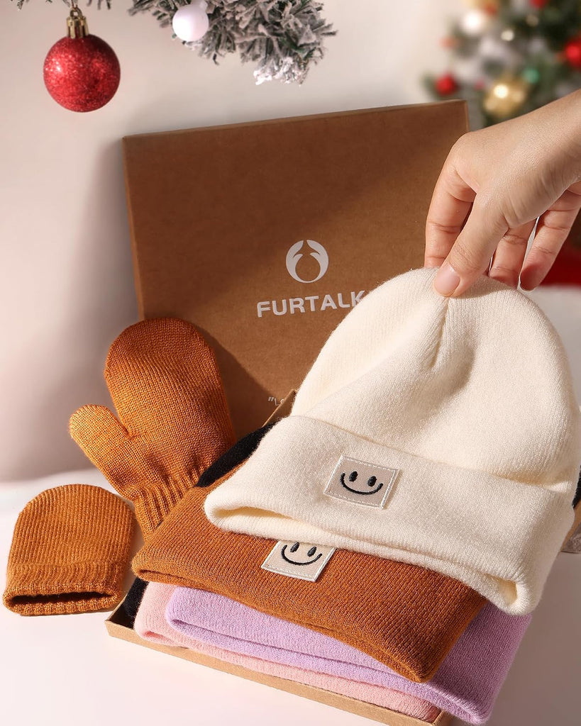 Baby Beanie and Mittens Set Toddler Beanie Warm Winter Hat Gloves Boys Girls