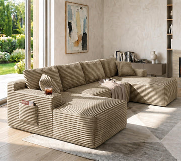 134 Inch Modular Sectional Sofa, Cloud Boneless Couch
