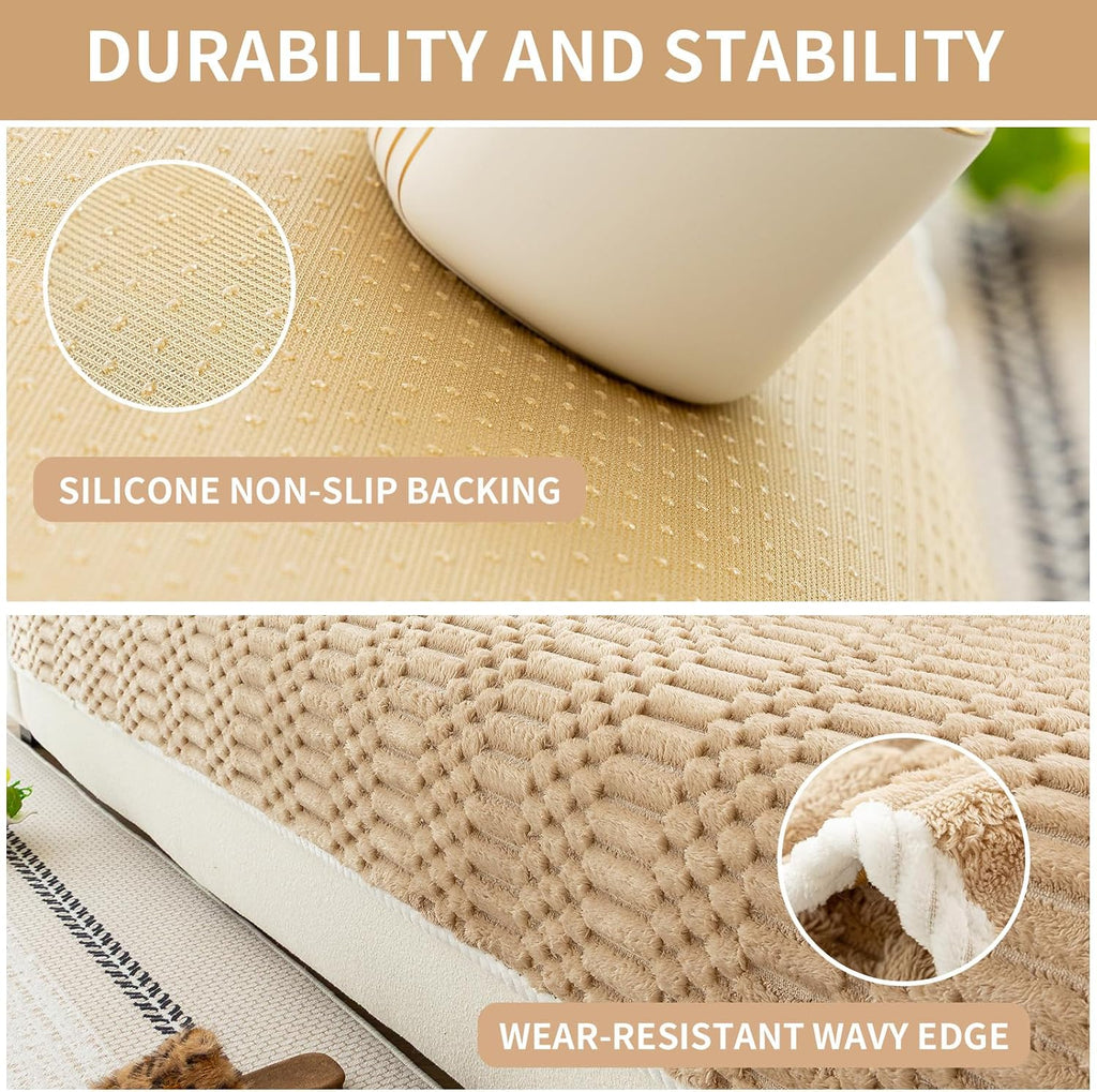 Plush Warm Sofa Covers Washable, Funny Fuzzy Couch Cover for Dogs Washable, Non-slip Couch Covers for Sectional