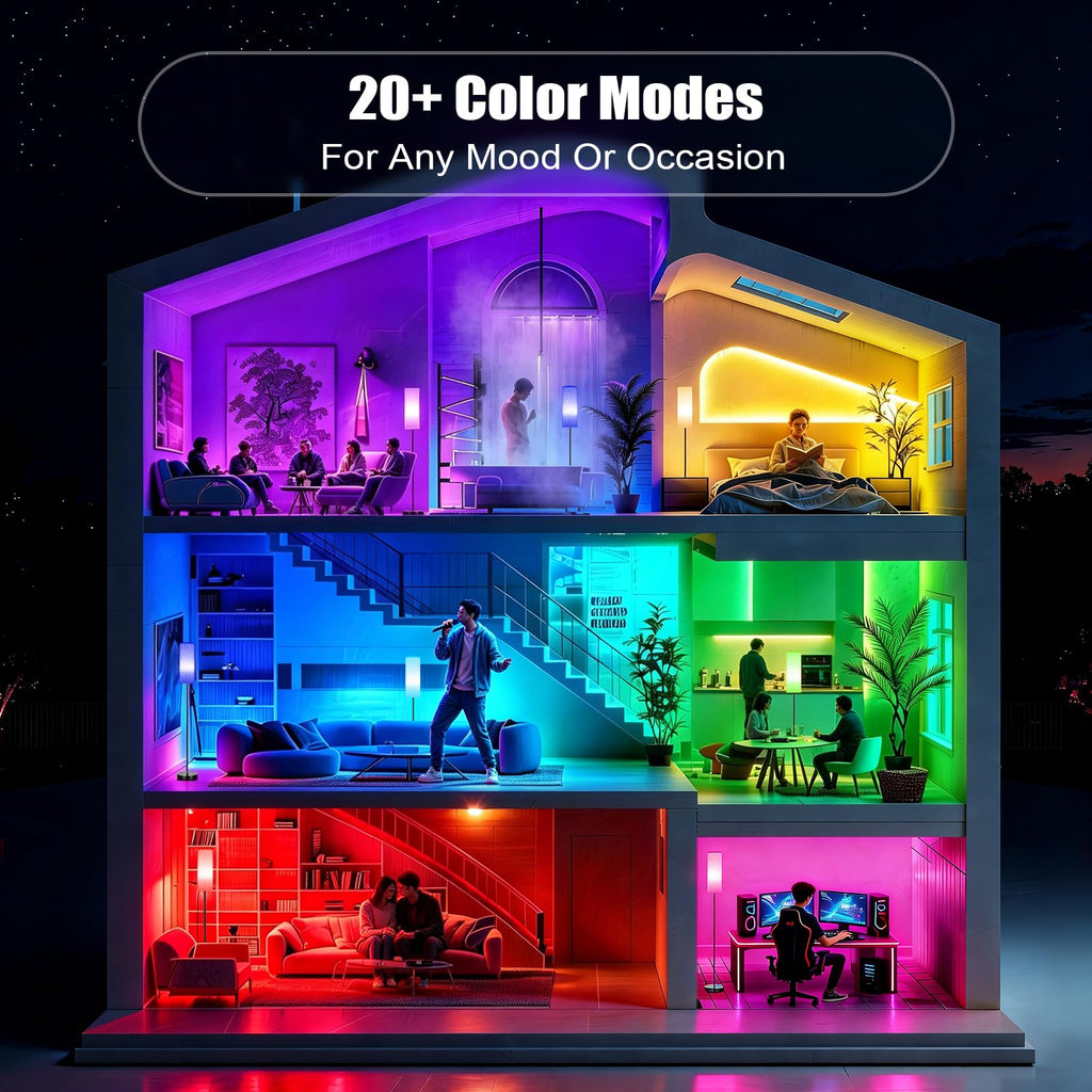 Floor Lamps Set of 2 - Colors Changing LED Standing Room Lights