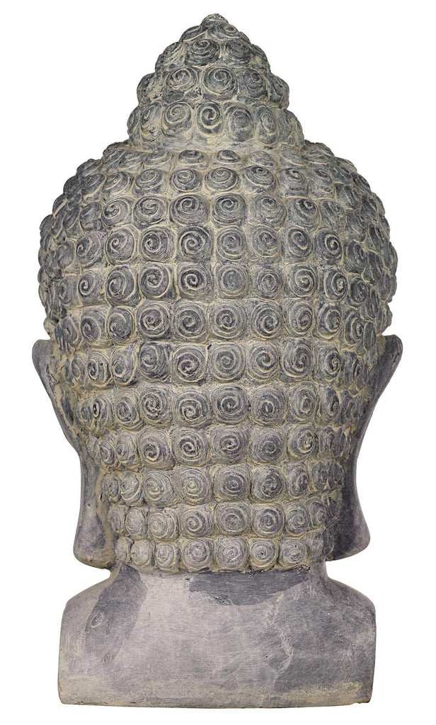Meditating Buddha Head 18 1/2" High Outdoor Statue