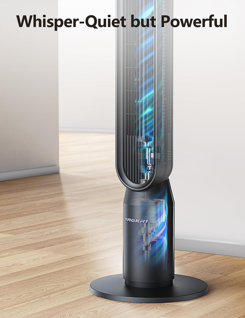Tower Fan , 42 Inch Quiet Floor Fan with 135° Vertical 90°Oscillation Fans for Indoors, 4 Modes, 4 Speeds, 15H Timers