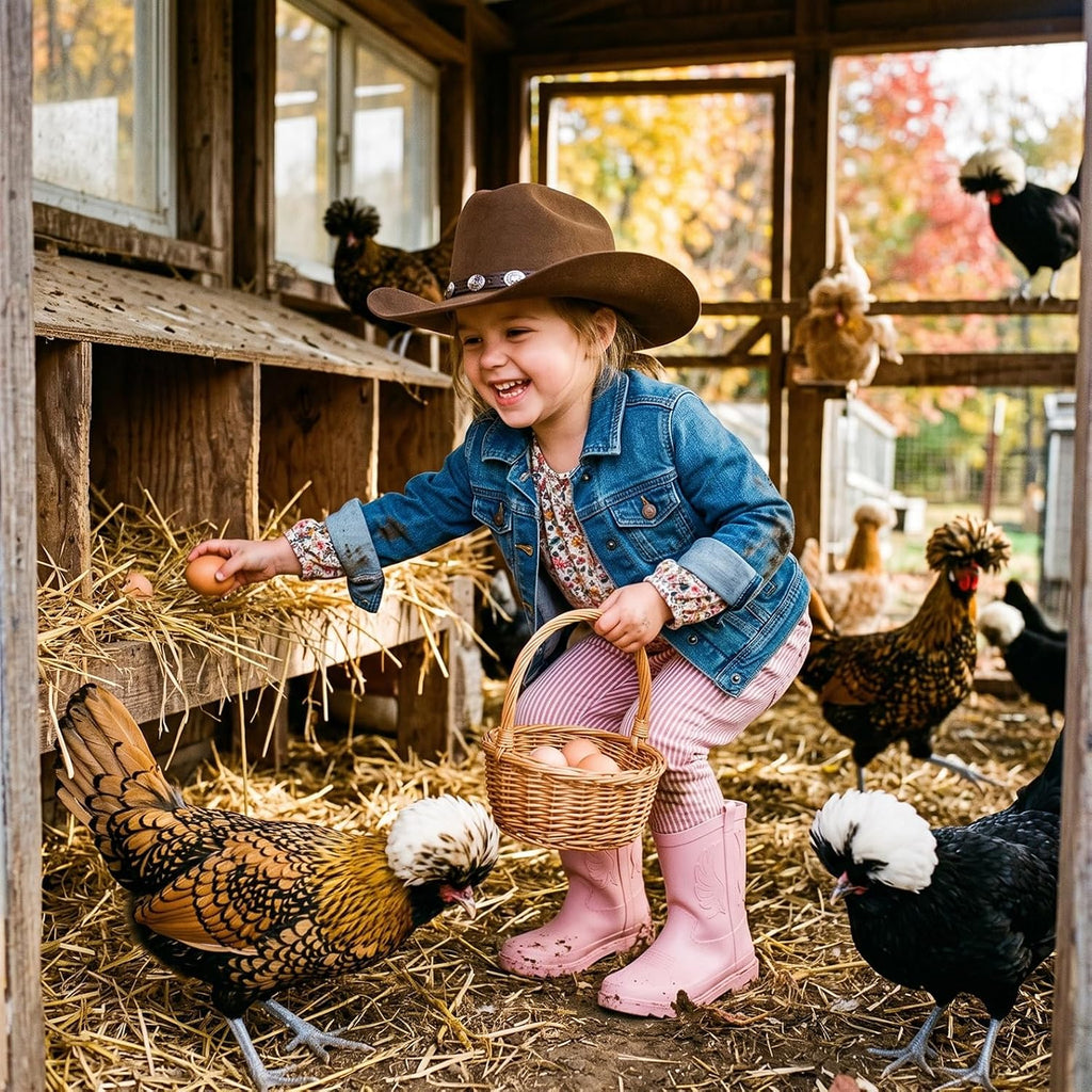 Western Cowboy Kids Rain Boots, Toddler Rubber Boots for Boys Girls
