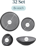 Stoneware dinnerware set 8 persons 32 pcs - Dishwasher, microwave and scratch resistant