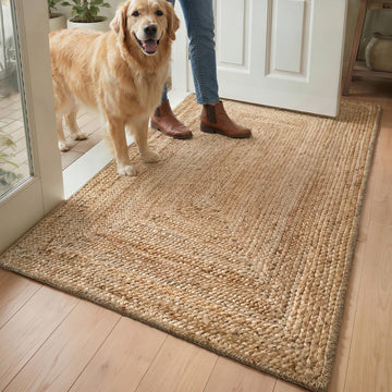 Jute Door Mat 32x48, Non Slip Doormat Indoor Entrance, Heather Tan