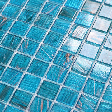 11.5 sq.ft Azure Blue Glass Mosaic Tile , Pool, Backsplash