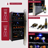 29 Bottle Wine Fridge - Wine Cooler with Glass Door, 3 Cu ft (86 L) Beverage Can