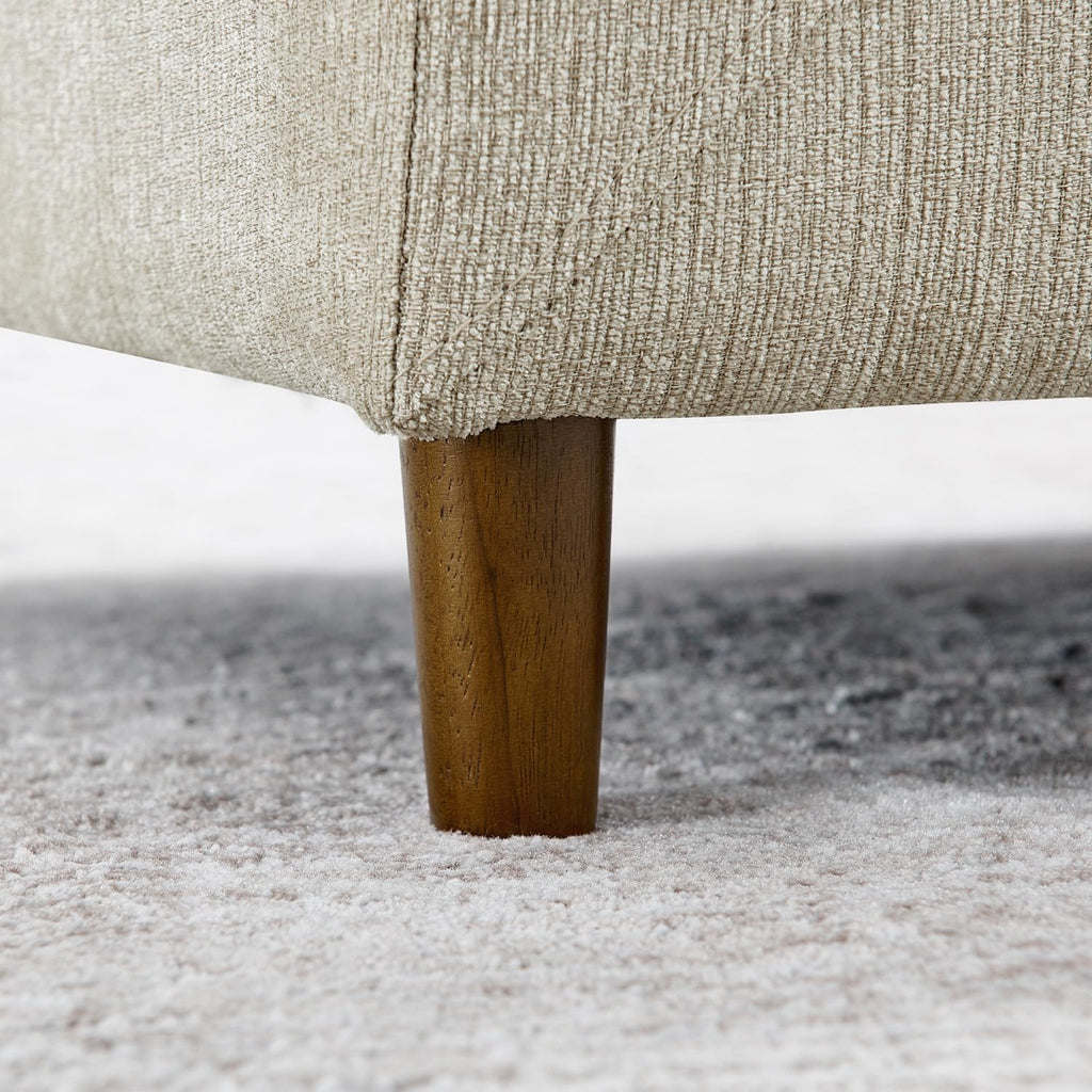 Dog Couch Bed, Comfy Linen Fabric Pet Sofa with Backrest and Armrests, Elevated Dog Couches with Wooden Legs