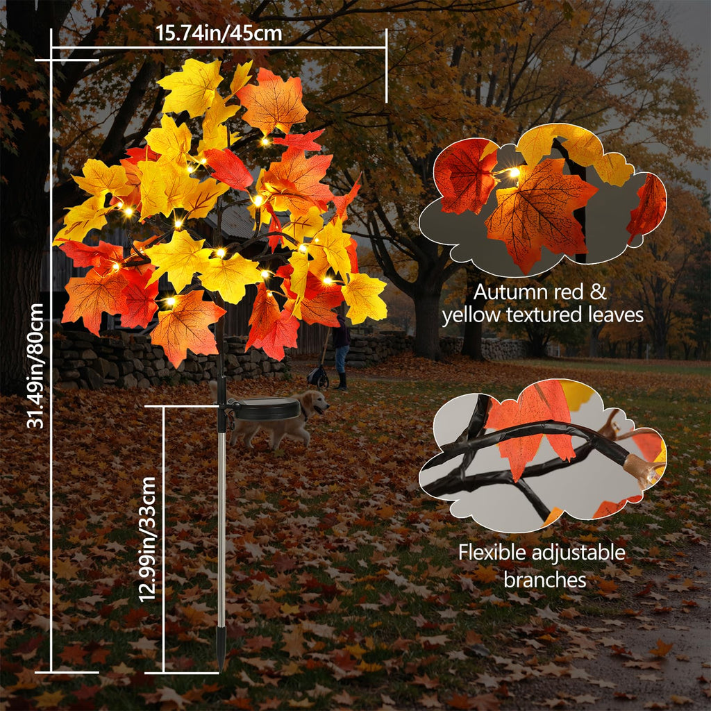4 Pack Fall Solar Lights Outdoor Decorative