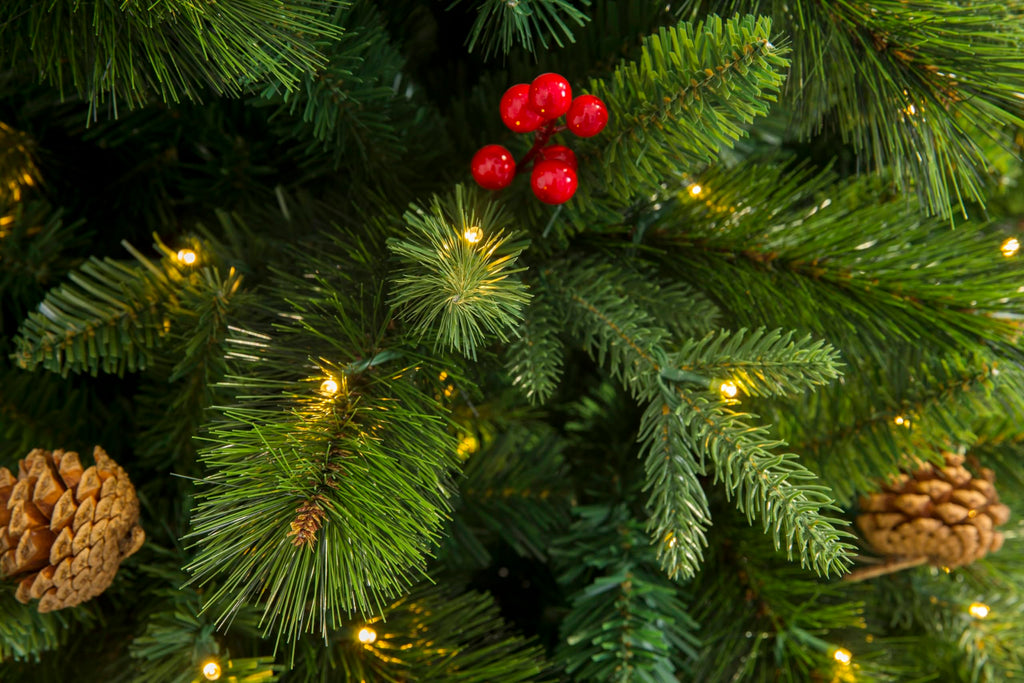 Stuff 7ft Realistic Scotch Pine Christmas Tree Prelit with Warm White LED Lights (7ft)