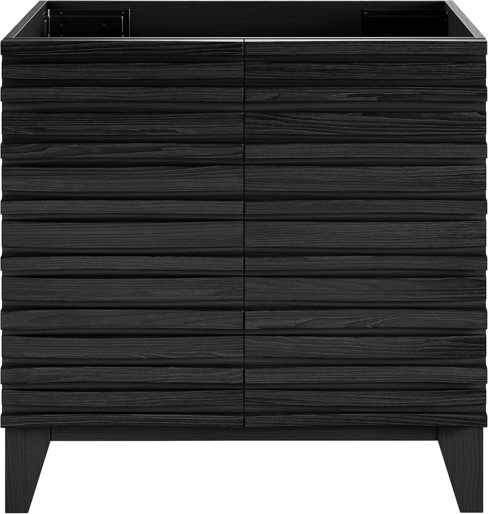 Cascade 30" Freestanding Bathroom Vanity Cabinet Without Top in Black Oak