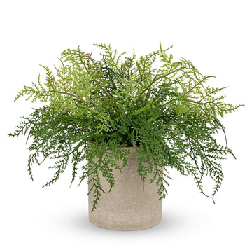 Artificial Fern Plant in Pulp Pot, Lifelike Faux Fern for Indoor Home Décor, Rustic Tabletop Greenery, Farmhouse