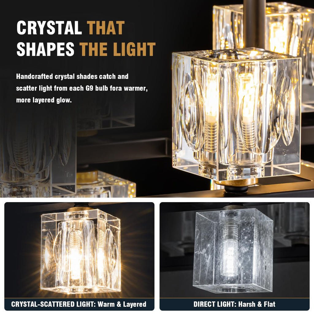 Linear Crystal Chandelier Kitchen Island 36inch