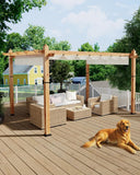 Patio Pergola, Outdoor Patio Gazebo with Retractable Sun Sha - Image 6