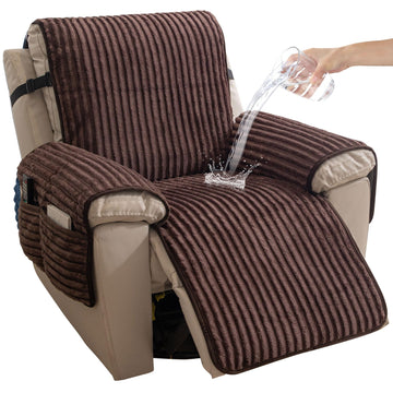 Faux Fur Recliner Chair Covers Non-Slip Waterproof Recliner Covers That Stay in Place Warm Thick Lazy Boy Recliner