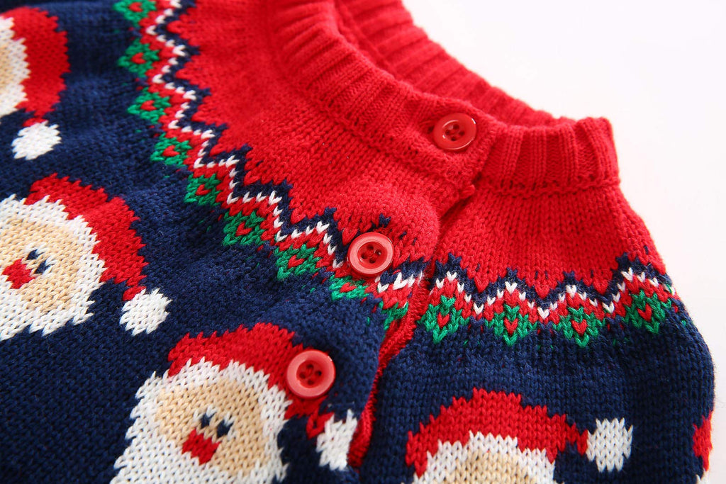 Baby Boys Girls Knit Sweater Toddler Christmas Sweater Shirt Kids Casual Cotton Pullover Winter Clothes (Xmas-red