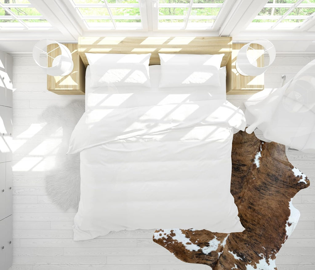 Genuine Cowhide Rug Classic Tricolor Size S/L/XL 5X6/6X7/7X8 FT (XL)