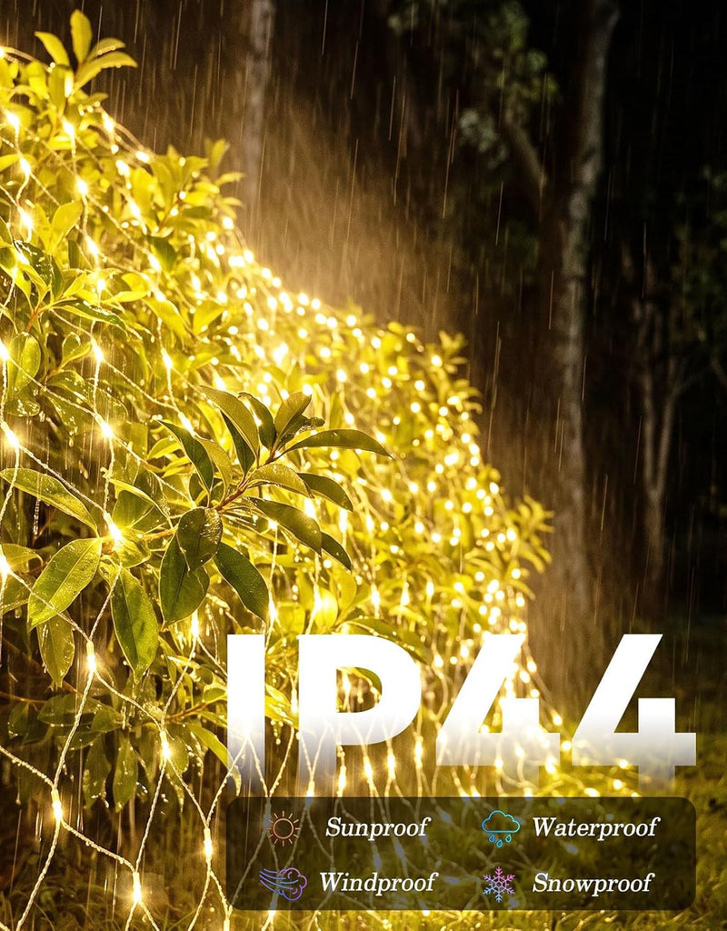 14.8x5FT Christmas Net Lights Outdoor Plug in with 8 Modes