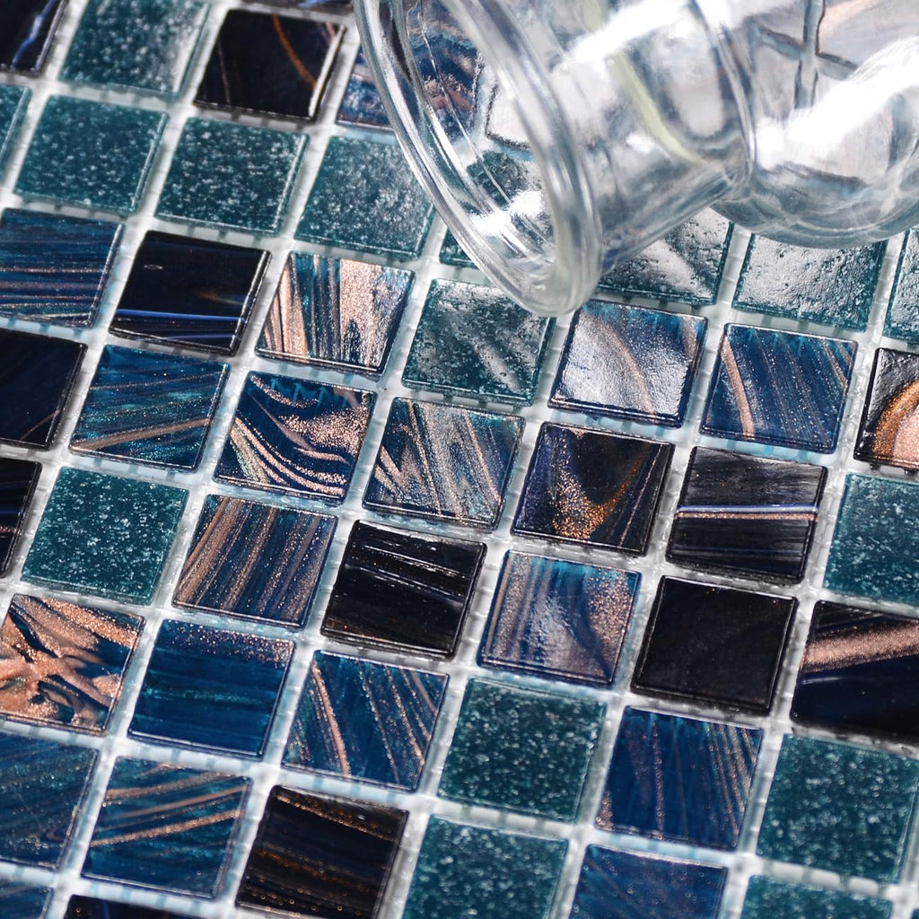 11.5 sq.ft Blue Glass Mosaic Tile, Pool, Kitchen Backsplash