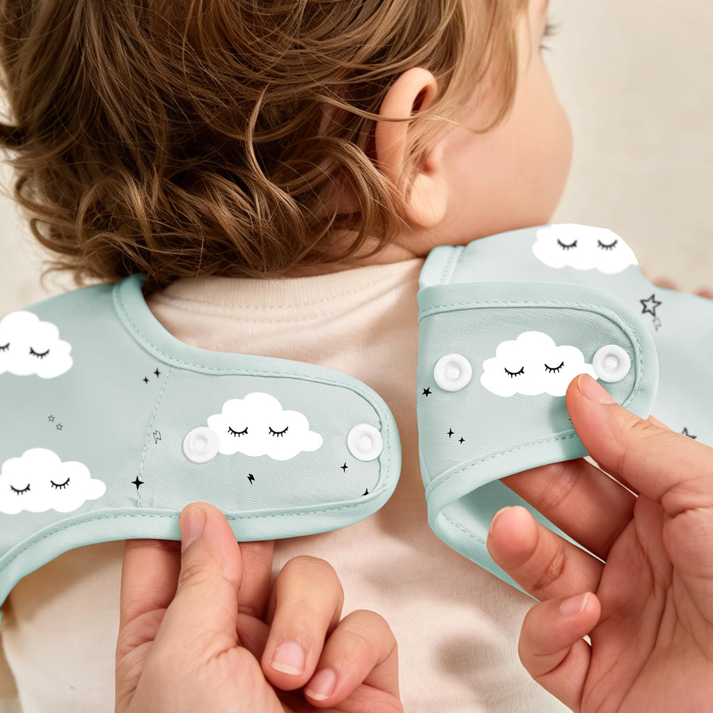 2 Pack Long Sleeve Baby Bibs, Waterproof Smock Bibs for Eating