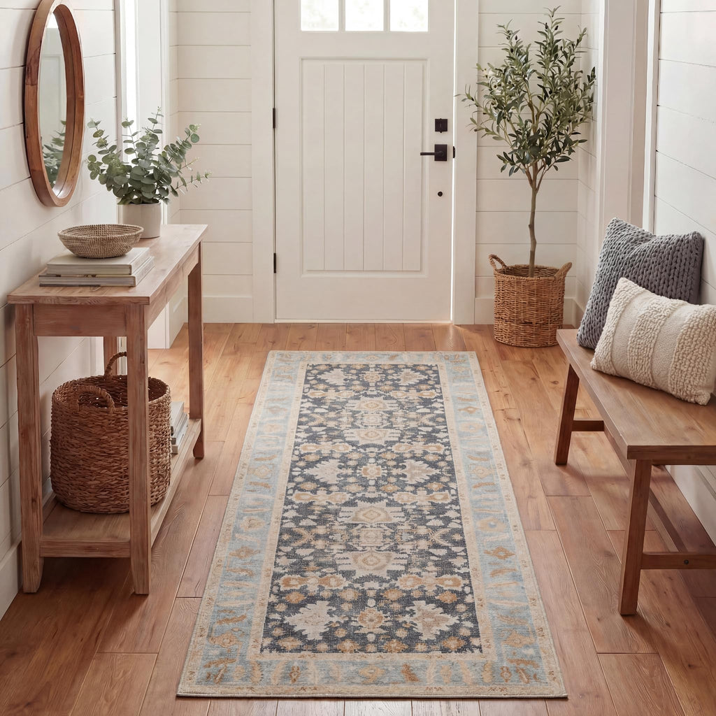 2'6"x10 Runner Rug, Washable Area Rug, Low Pile, Non-Slip Backing