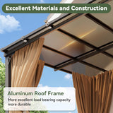 10'x12' Lean to Gazebo with Mosquito Net and Curtains, Alumi - Image 3