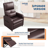GarveeHome Power Recliner Chair, Adjustable Electric Recliner Ergonomic Overstuffed PU Leather Single Sofa, Tall Back