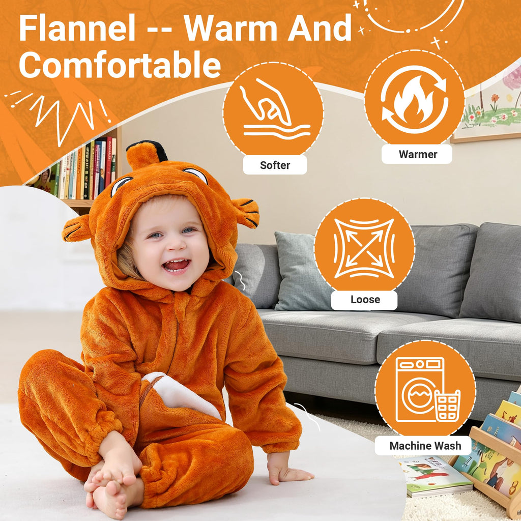 Unisex Baby Romper Winter Jumpsuit and Autumn Flannel Jumpsuit Fish