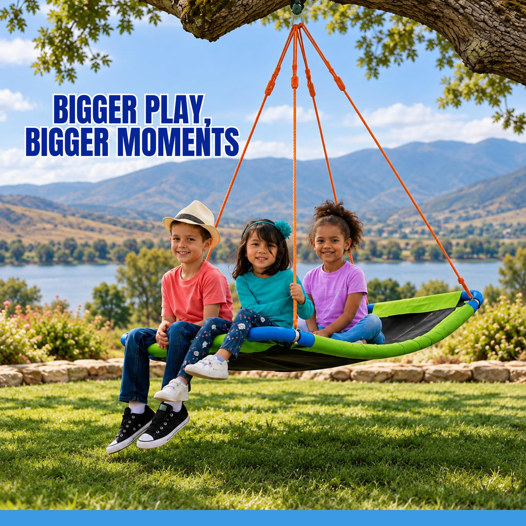 Platform Swing - Large Rectangle Saucer Swing for Kids and Adults