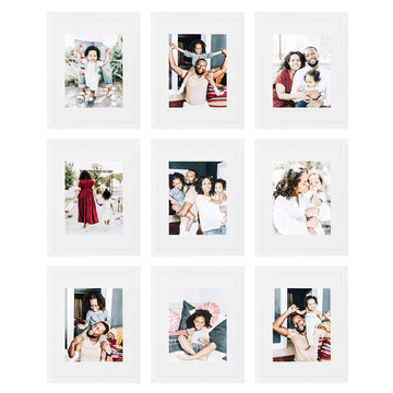 9 Piece Gallery Wall Frame Set, 11x14 Inch, White