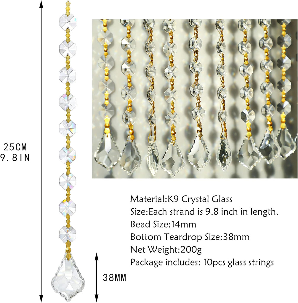 10pcs Crystal Garland Strands Hanging Glass Chandelier Beads Chains - Crystal Chandelier Replacements