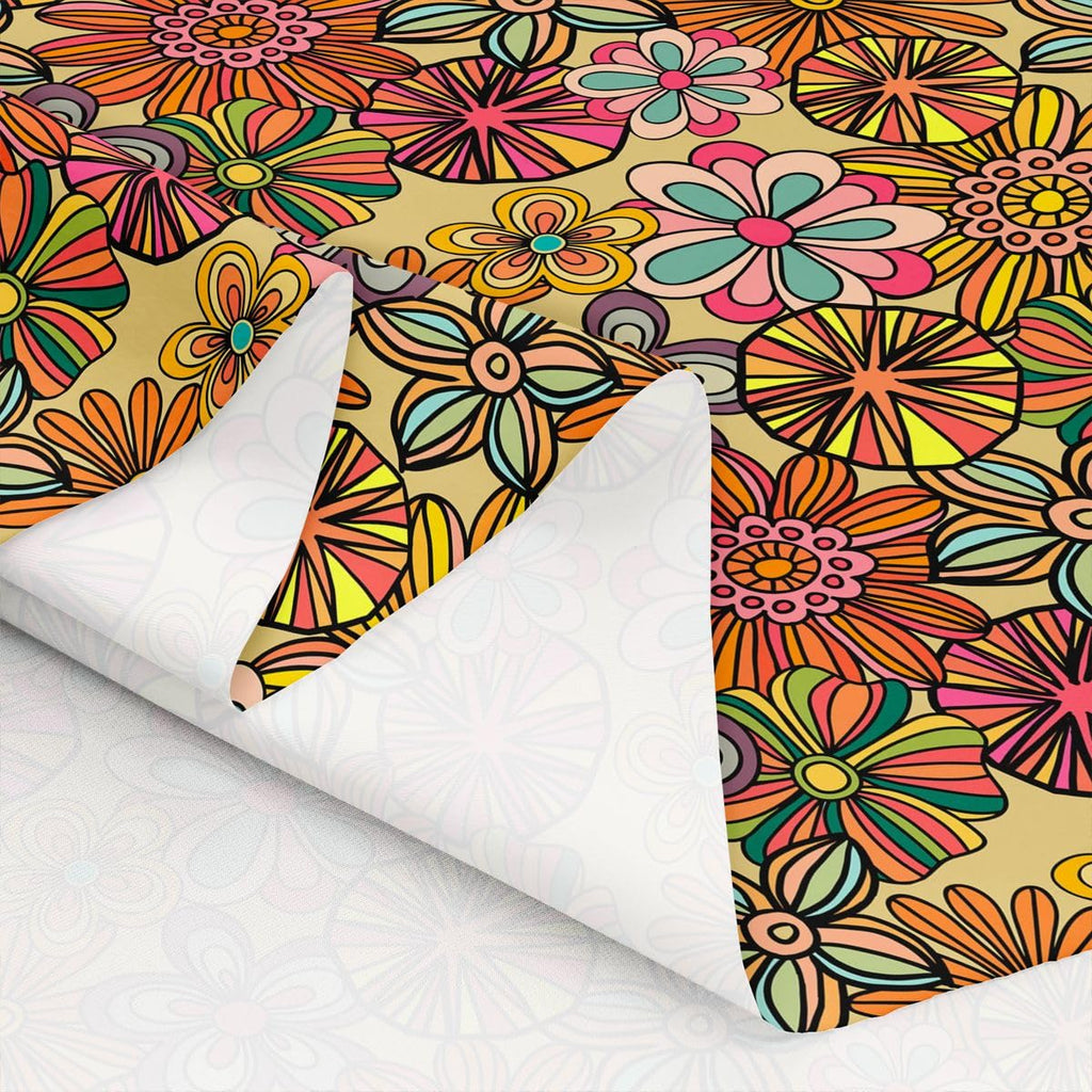 Boho Style Fabric by The Yard Retro Watercolor Flowers Rustic Plant Home DIY Fabric by The Yard Tribal Abstract